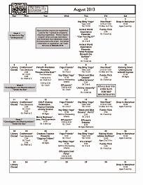 August 2013 Youth Services Calendar