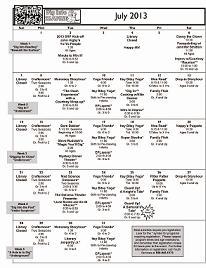 July 2013 Youth Services Calendar